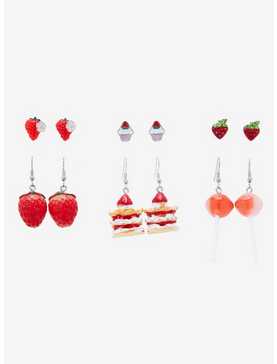 Strawberry Fruit & Dessert Earring Set - BoxLunch Exclusive, , hi-res