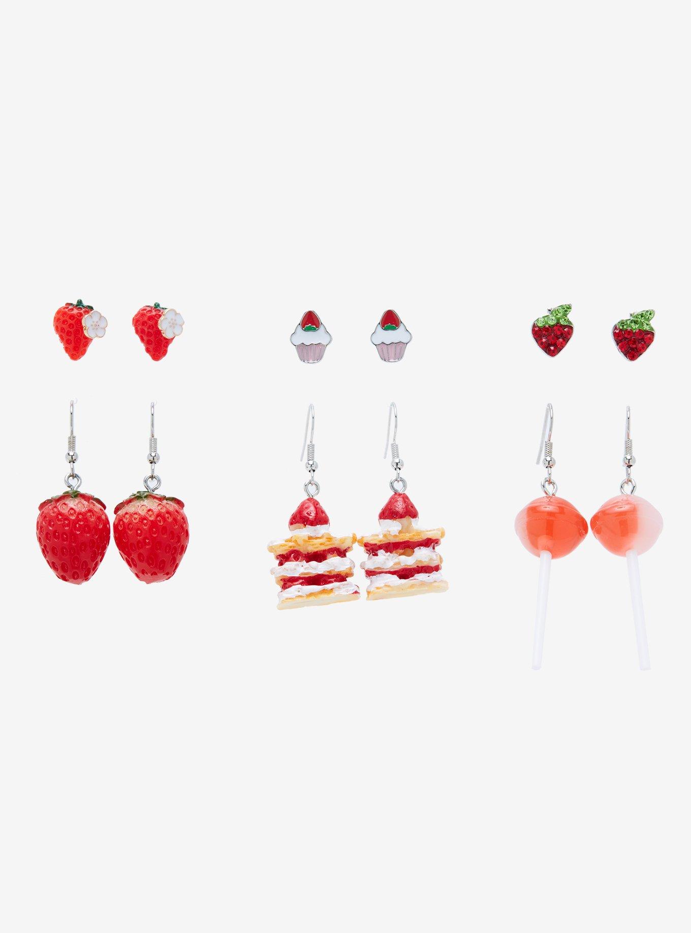 Strawberry Fruit & Dessert Earring Set - BoxLunch Exclusive, , alternate