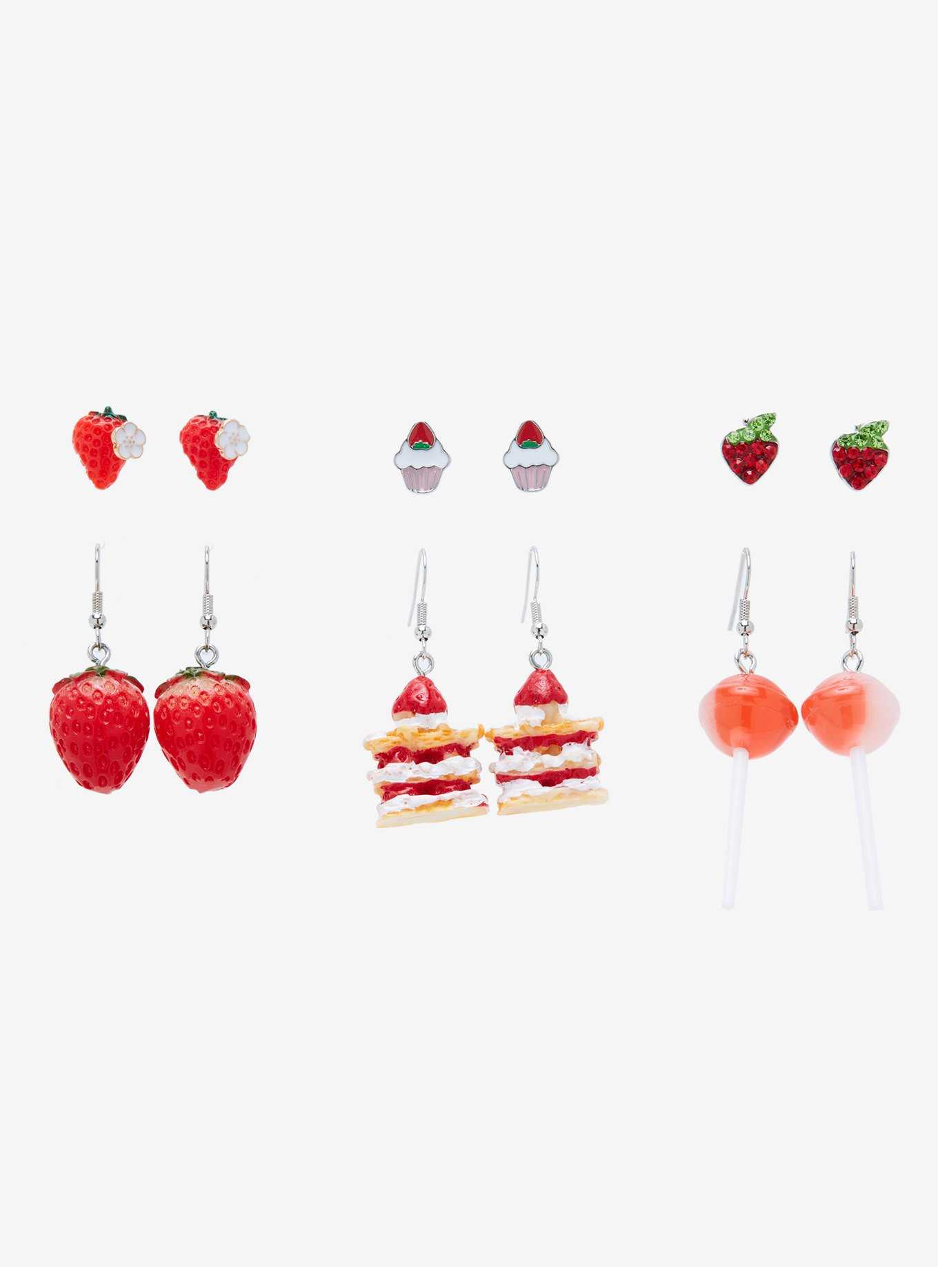 Strawberry Fruit & Dessert Earring Set - BoxLunch Exclusive, , hi-res