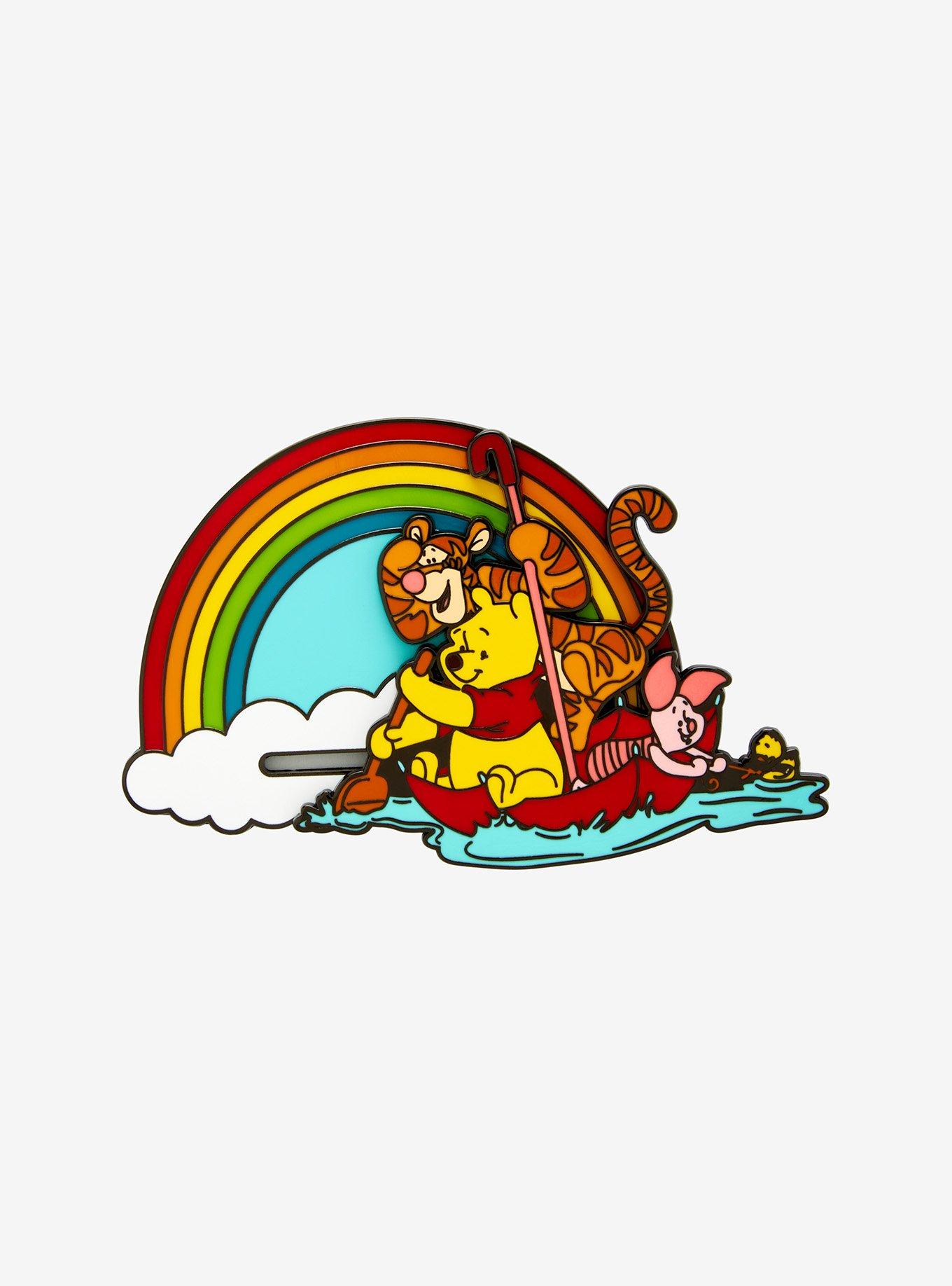 Loungefly Disney Winnie the Pooh Rainbow Umbrella Sliding Enamel Limited Edition Pin, , alternate