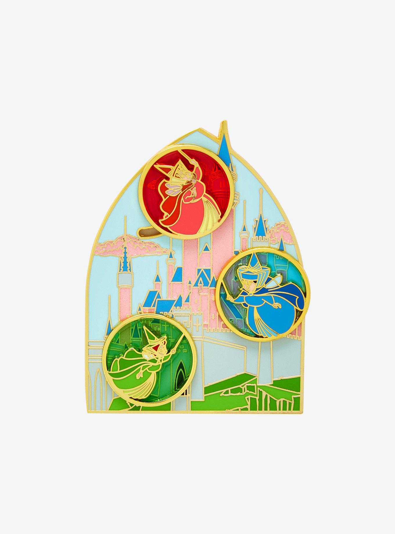 Loungefly Disney Sleeping Beauty Fairies Sliding Limited Edition Enamel Pin, , alternate