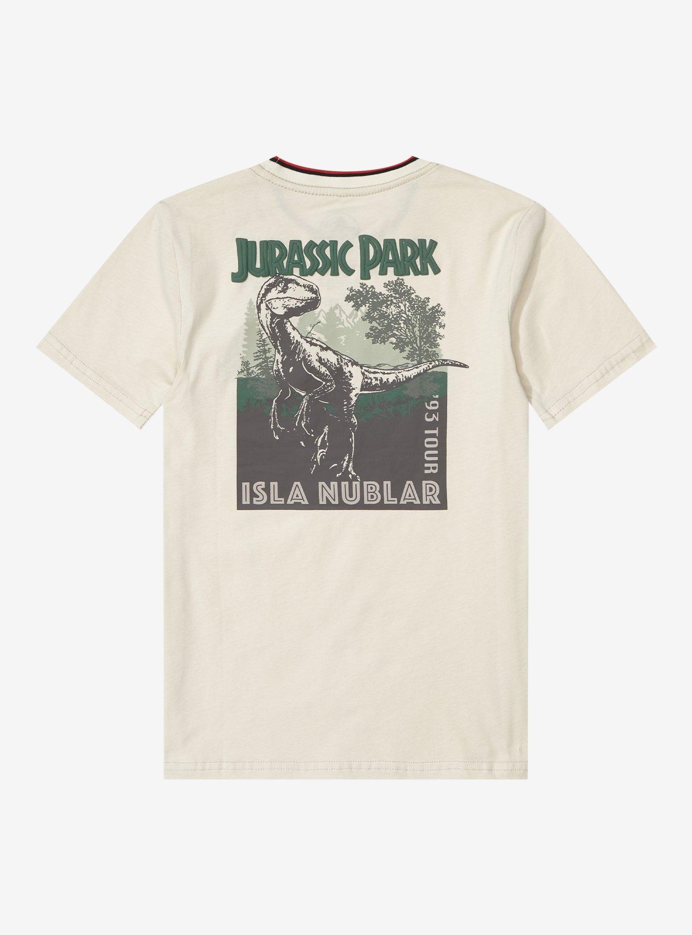 Jurassic Park Velociraptor Print Youth T-Shirt - BoxLunch Exclusive, CREAM, alternate