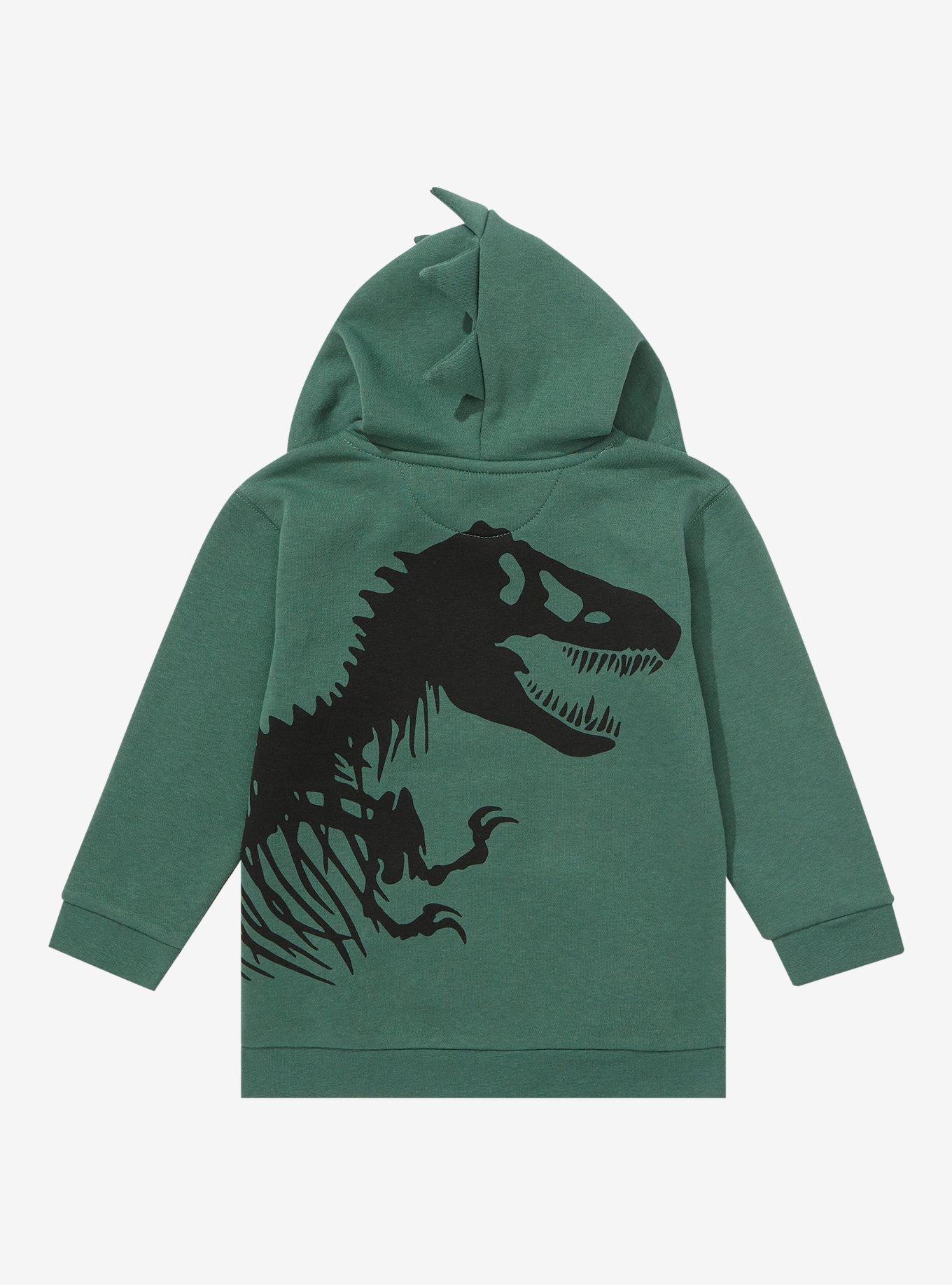 Jurassic Park T-Rex Toddler Zippered Hoodie - BoxLunch Exclusive, GREEN, alternate