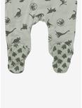 Jurassic Park Dinosaur Allover Print Footed Infant One-Piece - BoxLunch Exclusive, SAGE, alternate