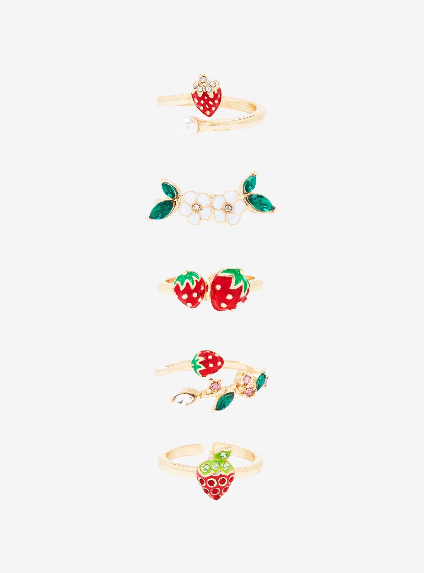 Strawberry Ring Set - BoxLunch Exclusive, , alternate