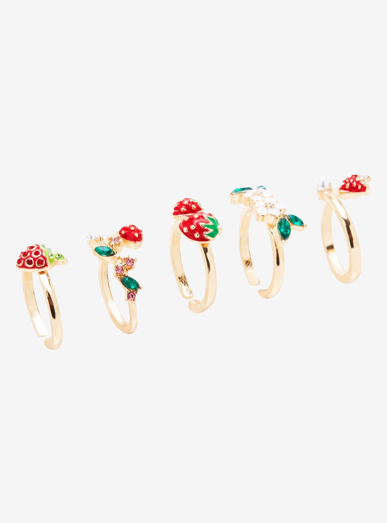 Strawberry Ring Set - BoxLunch Exclusive, , alternate