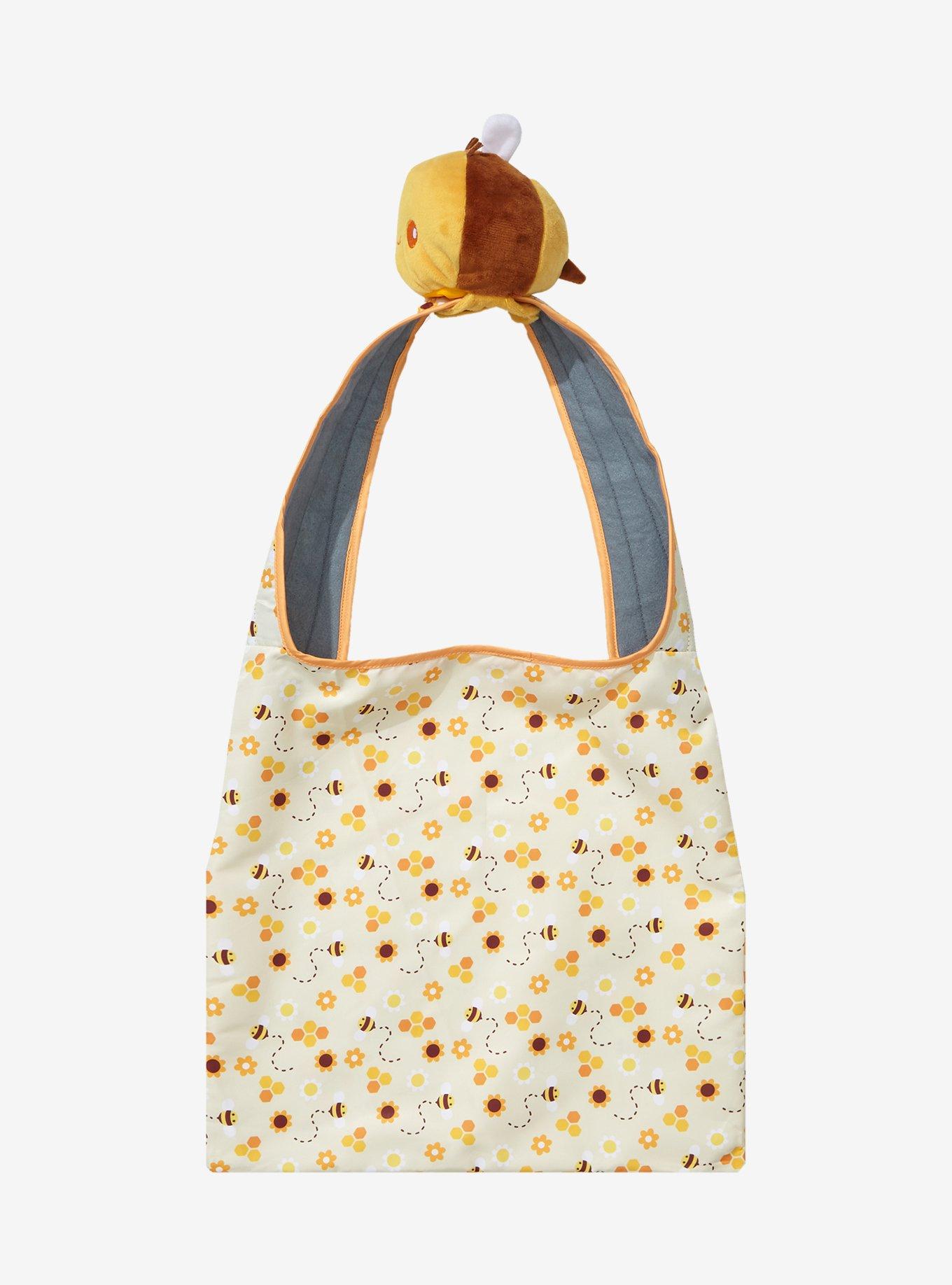 TeeTurtle Bee Plush Reusable Tote Bag, , alternate