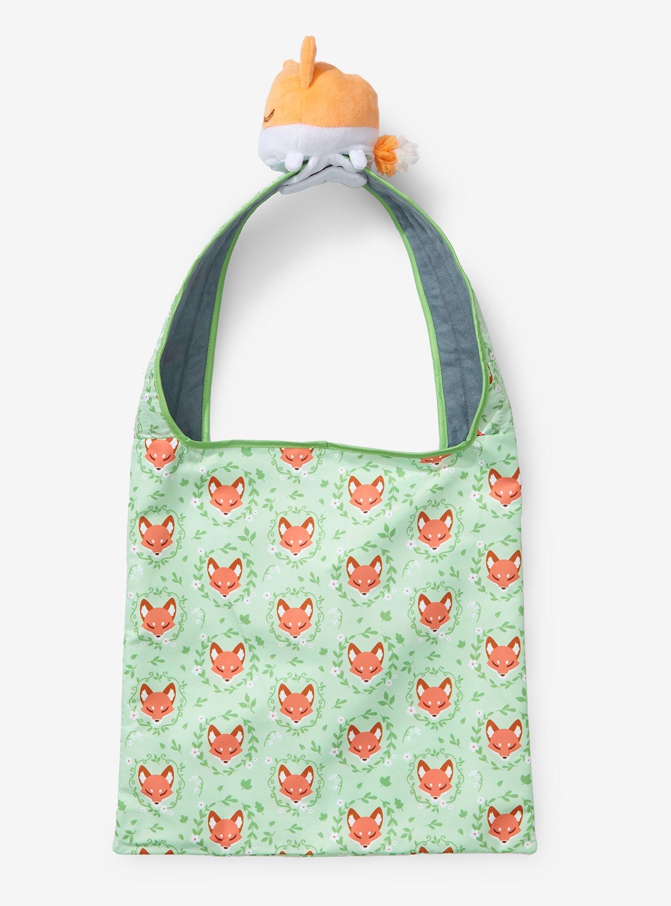 TeeTurtle Fox Plush Reusable Tote Bag, , alternate