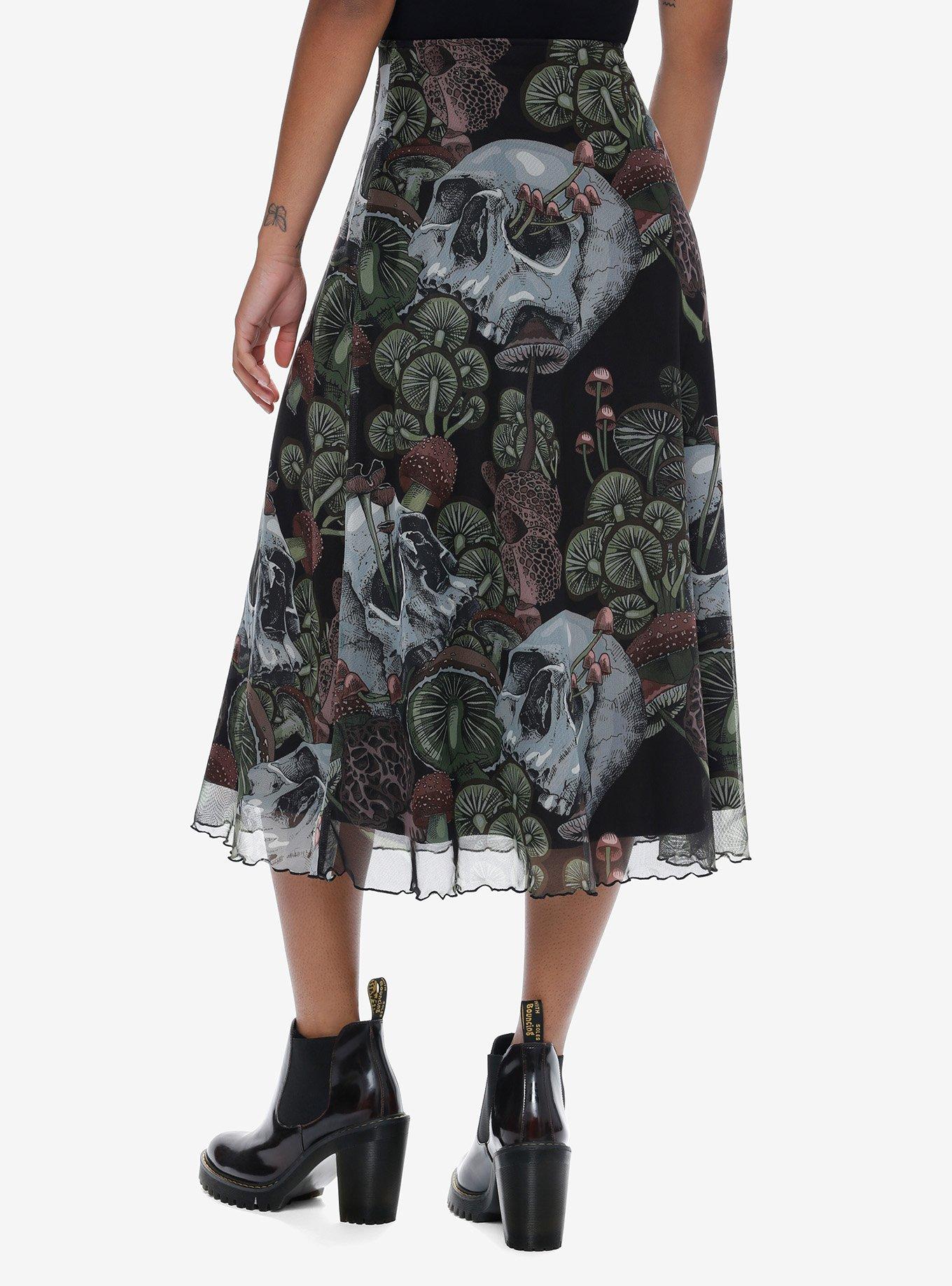Thorn & Fable Dark Forest Mesh Midi Skirt, MULTI, alternate
