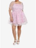 Sweet Society Pink Floral Organza Dress Plus Size, PINK, alternate
