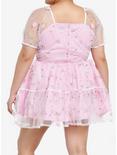 Sweet Society Pink Floral Organza Dress Plus Size, PINK, alternate