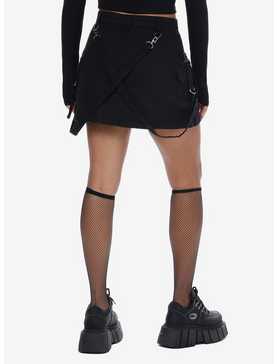Social Collision Black Cargo Suspender Mini Skirt, , hi-res