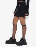 Social Collision Black Cargo Suspender Mini Skirt, BLACK, alternate