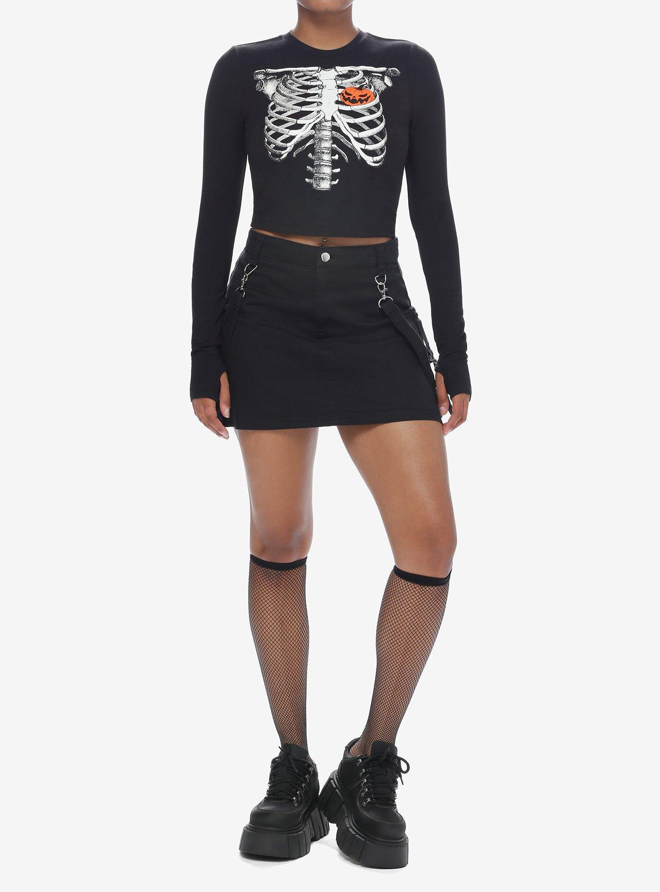 Social Collision Black Cargo Suspender Mini Skirt, BLACK, alternate