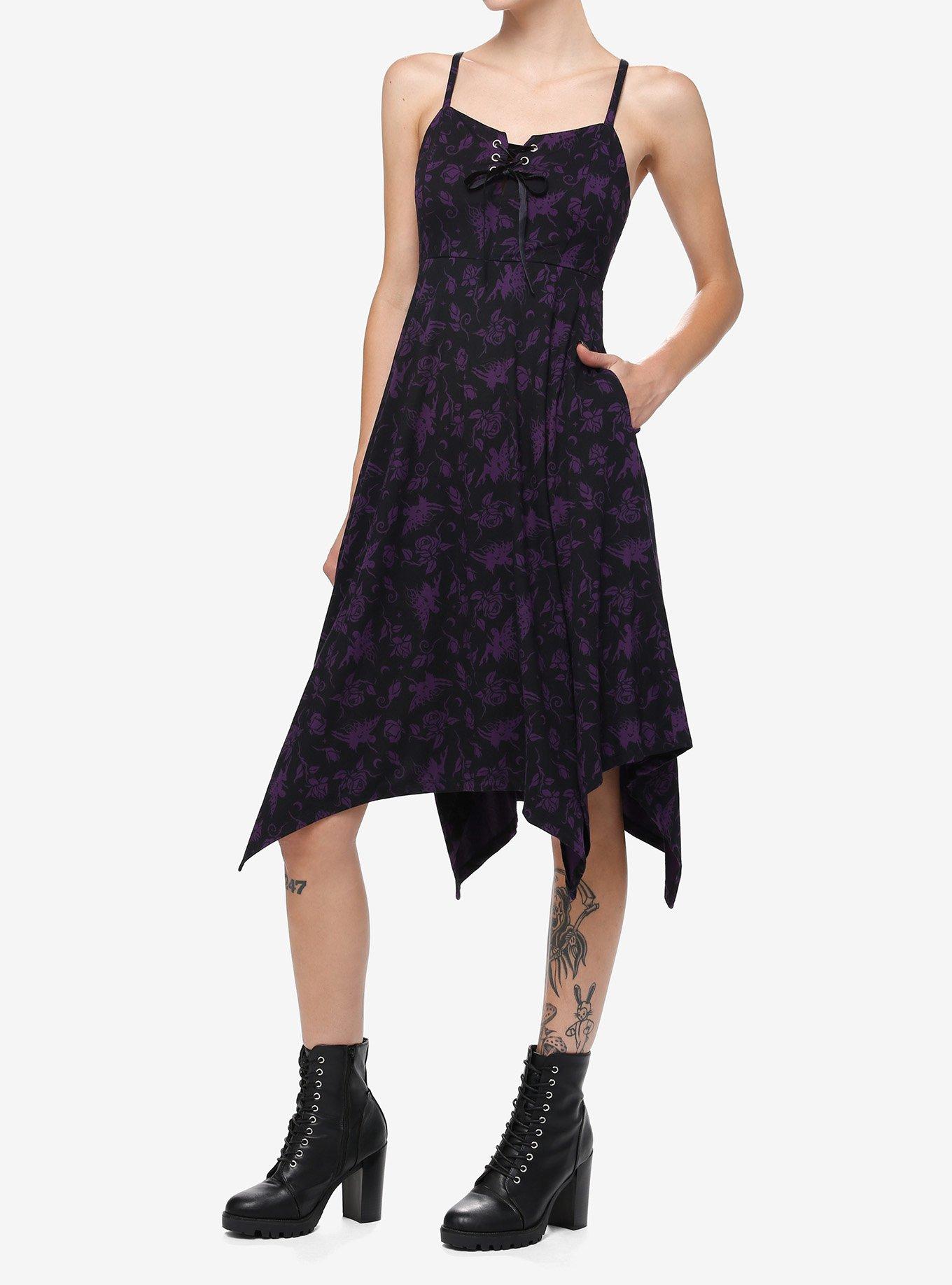 Thorn & Fable Fairy Flower Hanky Hem Dress, PURPLE, alternate
