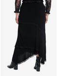 Cosmic Aura Asymmetrical Lace Midi Skirt Plus Size, BLACK, alternate