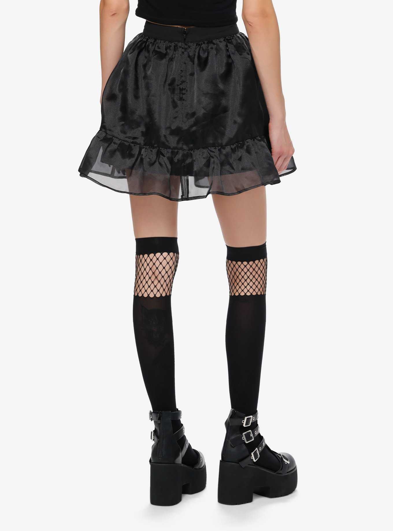 Cosmic Aura Black Organza Bow Mini Skirt, , hi-res