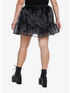 Cosmic Aura Black Organza Bow Mini Skirt Plus Size, , hi-res