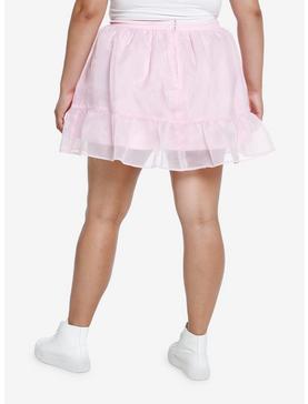 Sweet Society Pink Organza Bow Mini Skirt Plus Size, , hi-res