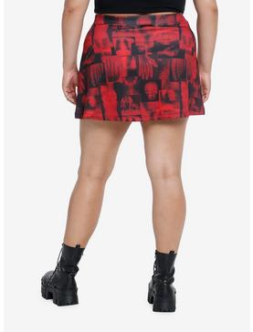 Social Collision Red X-Ray Buckle Skirt Plus Size, , hi-res