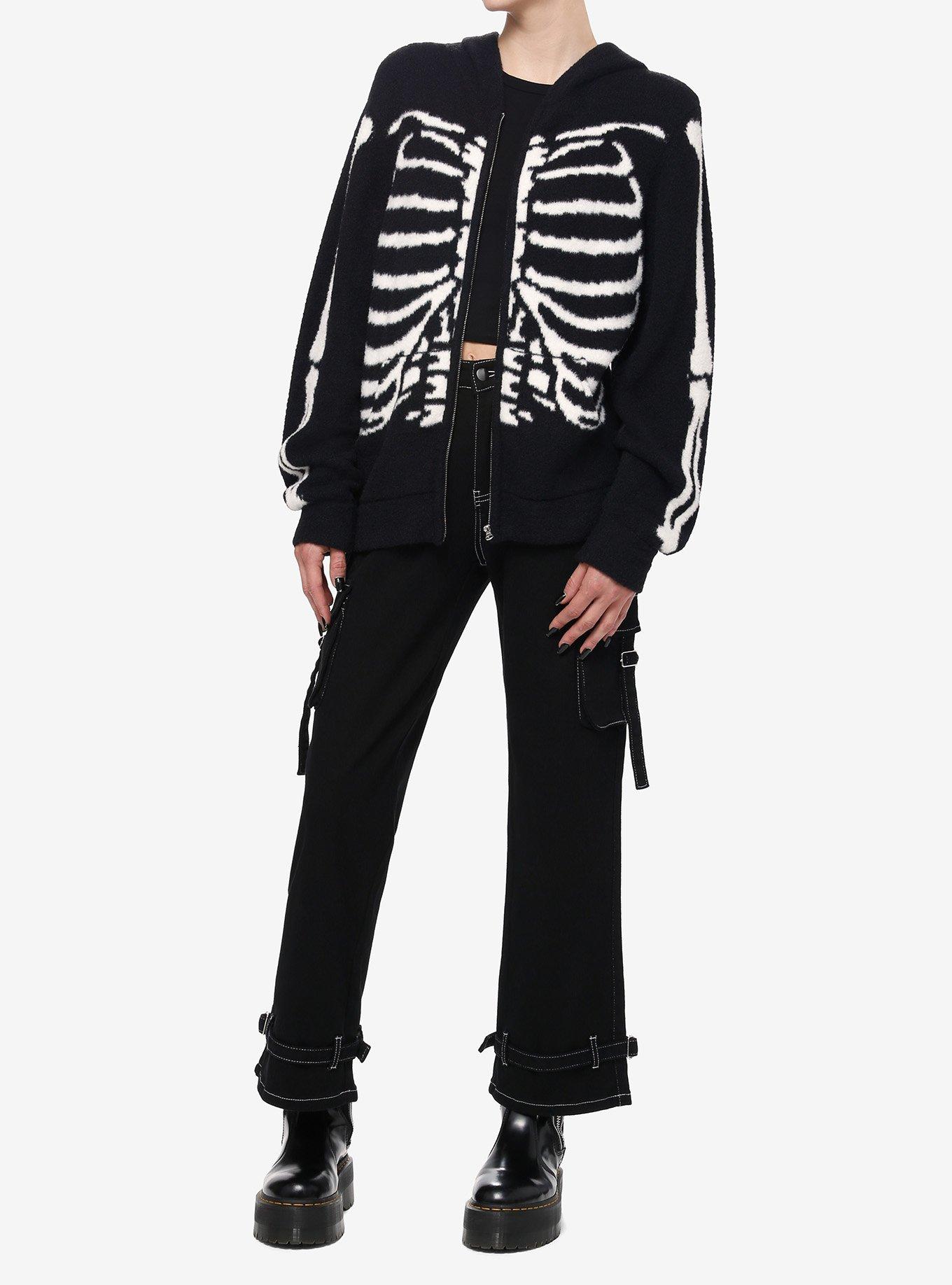 Social Collison Rib Cage Fuzzy Girls Hoodie, , hi-res