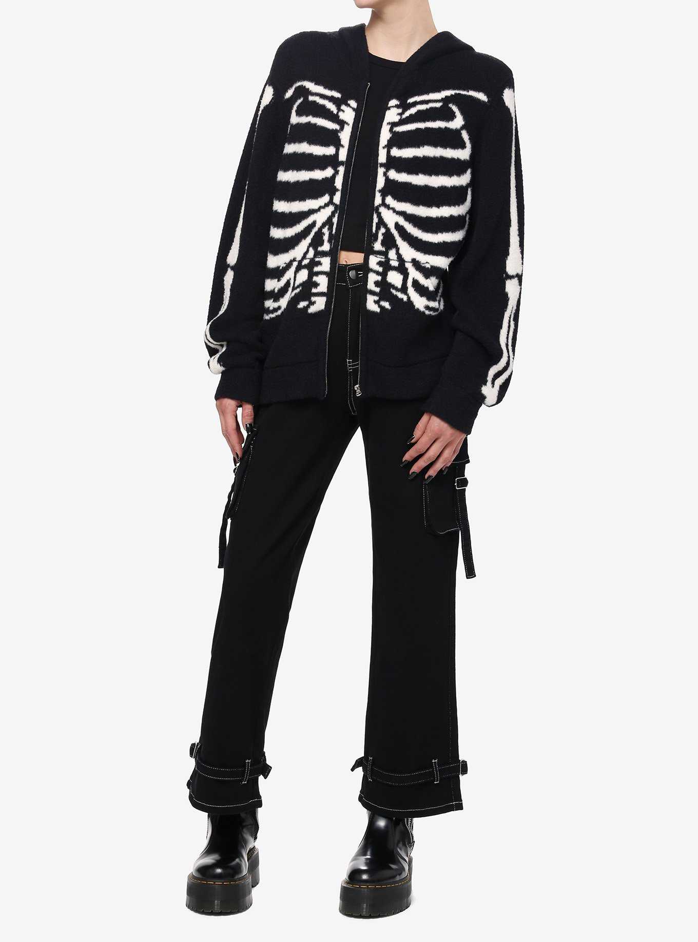 Social Collison Rib Cage Fuzzy Girls Hoodie, , hi-res