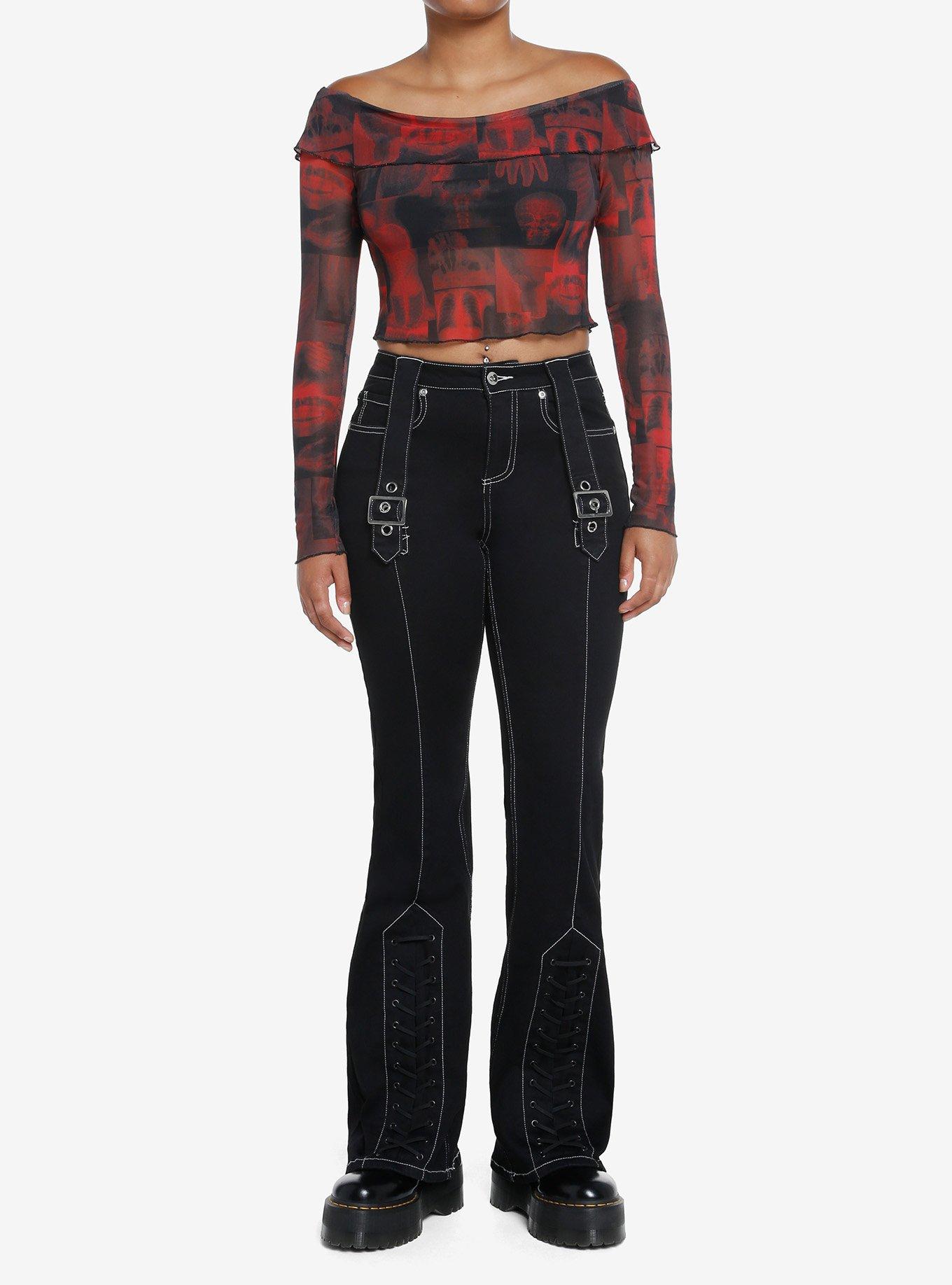 Social Collision X-Ray Girls Off-The-Shoulder Crop Top, , hi-res