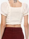 Thorn & Fable Antique White Ruched Girls Crop Top, ANTIQUE WHITE, alternate