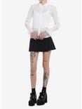 Thorn & Fable White Chiffon Girls Long-Sleeve Woven Button-Up, WHITE, alternate