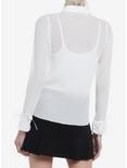 Thorn & Fable White Chiffon Girls Long-Sleeve Woven Button-Up, WHITE, alternate