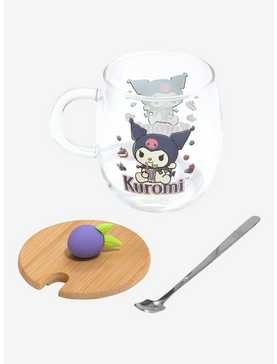 Kuromi Glass Mug With Topper & Spoon, , hi-res