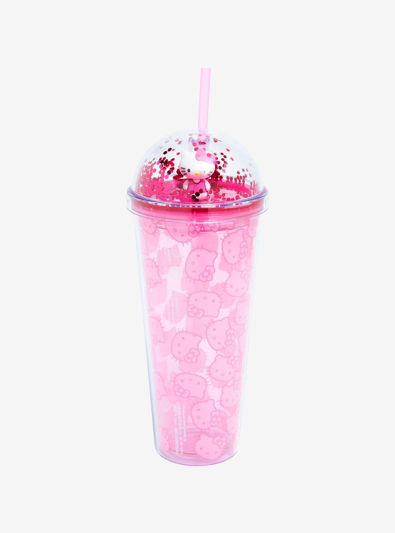 Hello Kitty Glitter Dome Acrylic Travel Cup Hot Topic Exclusive, , alternate