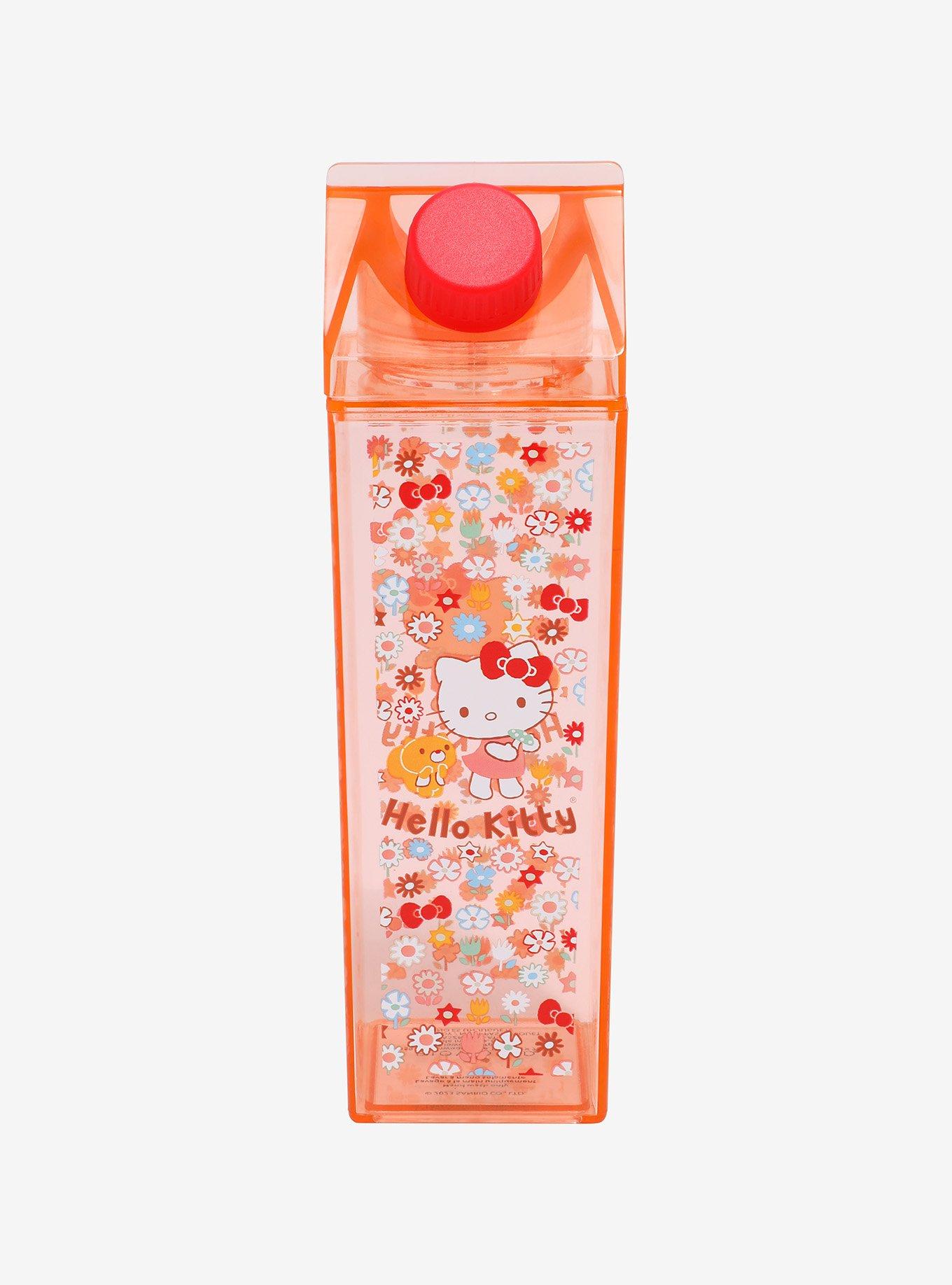 Hello Kitty Flowers Red Milk Carton Water Bottle, , alternate