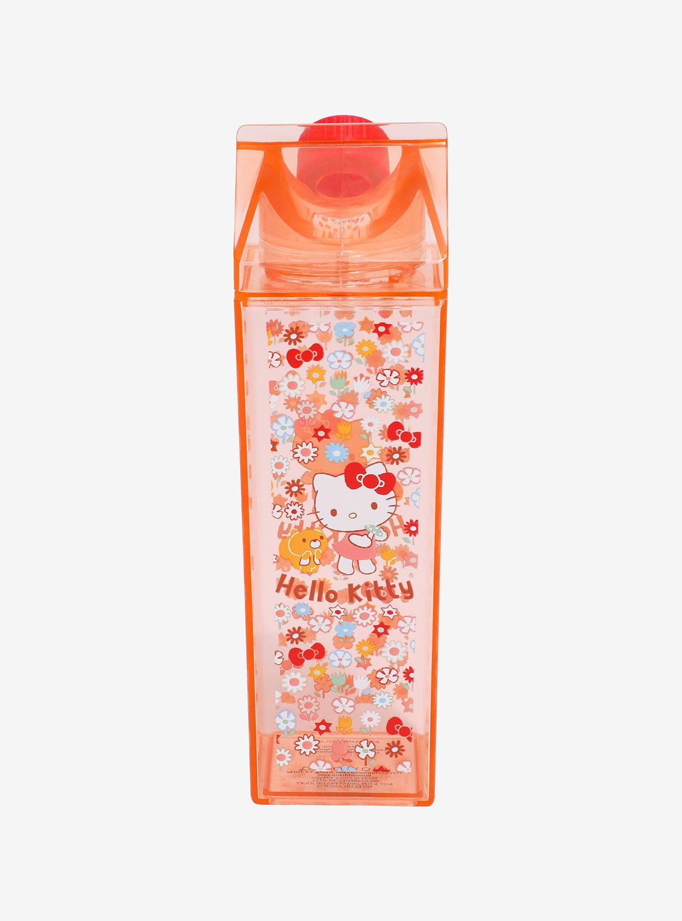 Hello Kitty Flowers Red Milk Carton Water Bottle, , alternate