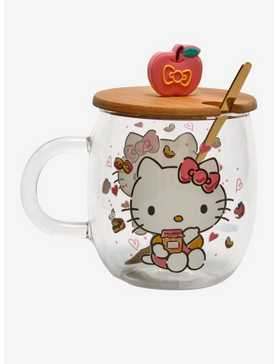 Hello Kitty Sweets Glass Mug With Lid & Spoon, , hi-res