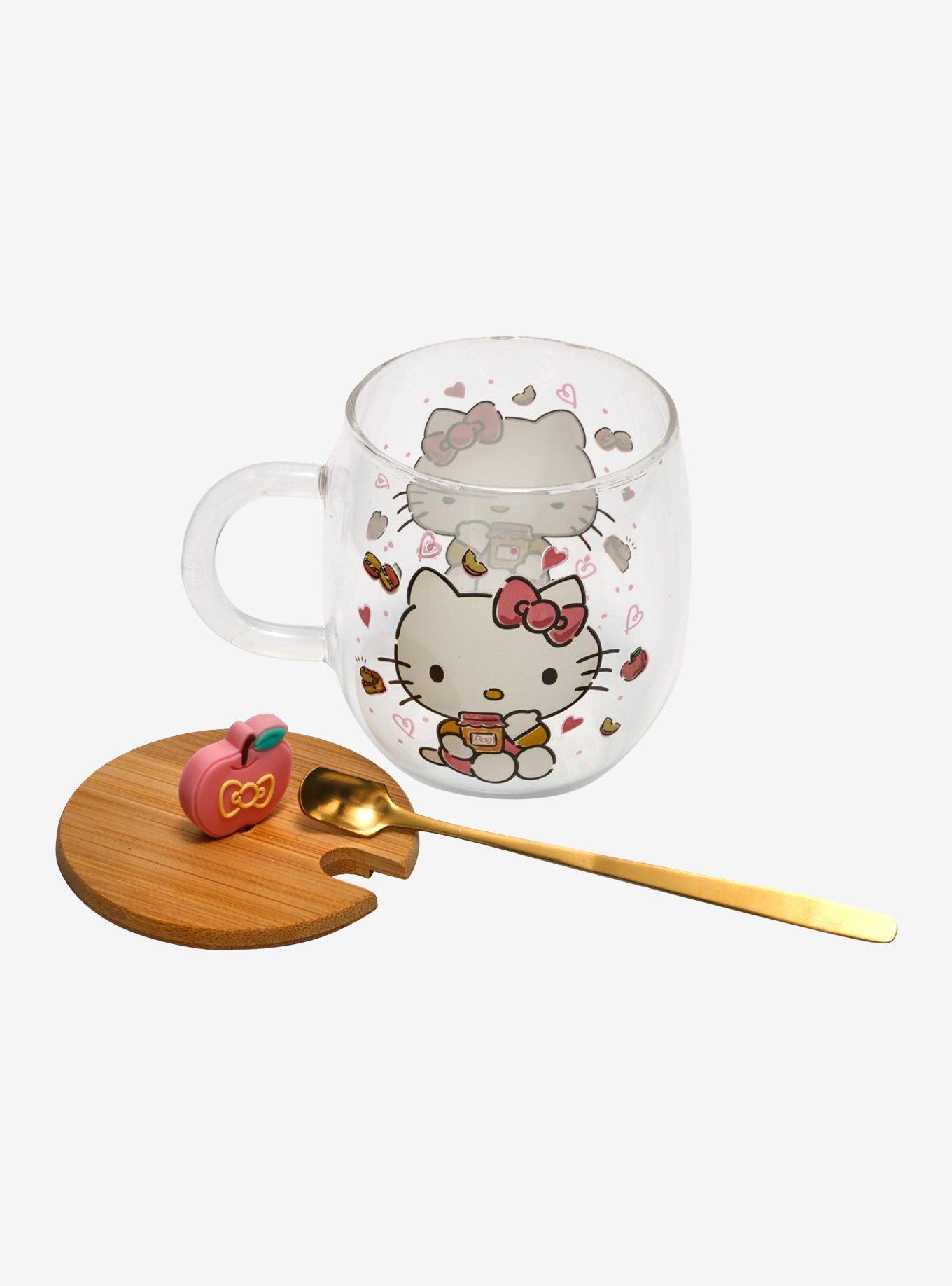 Hello Kitty Sweets Glass Mug With Lid & Spoon, , alternate