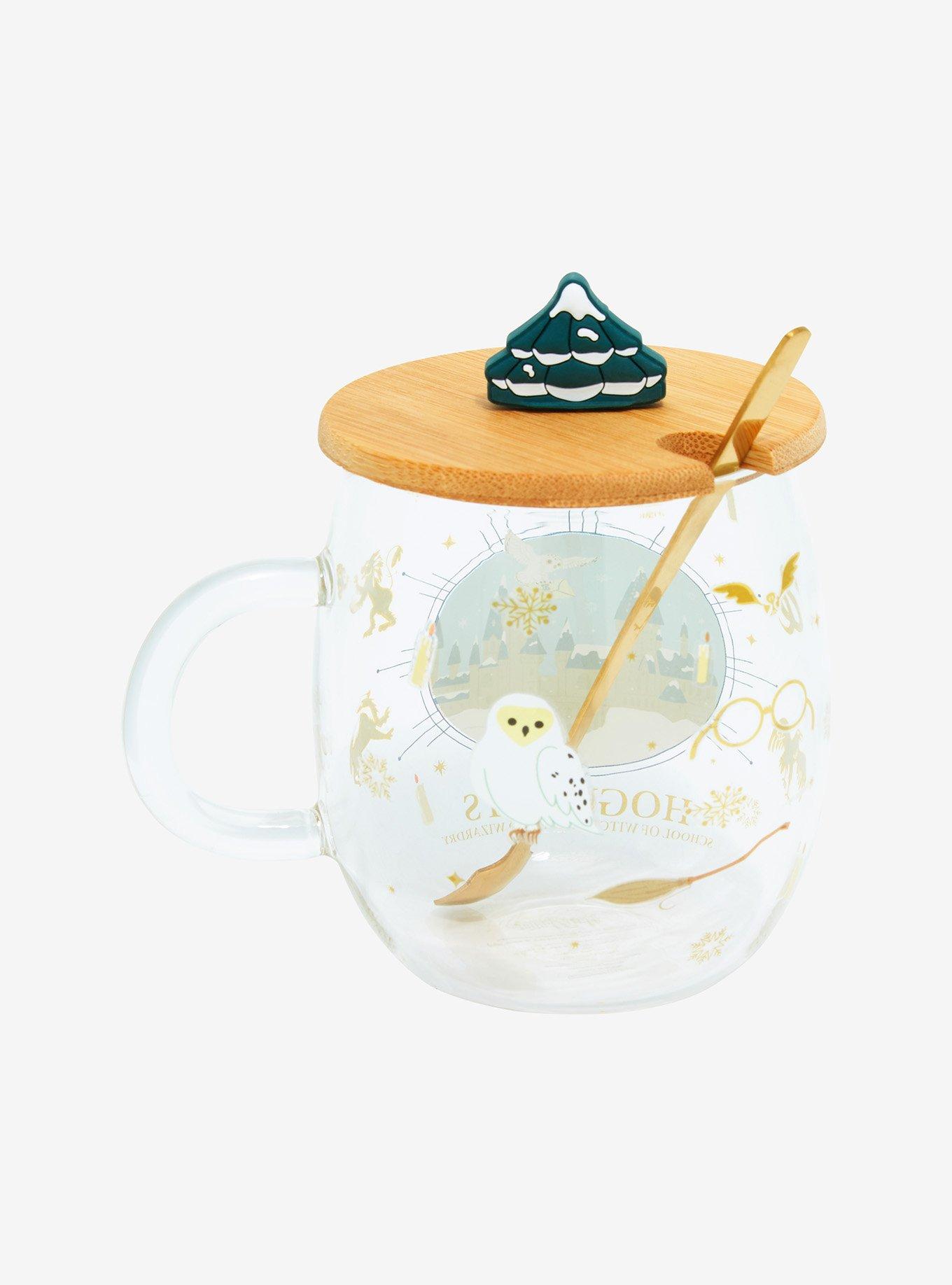 Harry Potter Hogwarts Winter Glass Mug With Topper & Spoon, , alternate