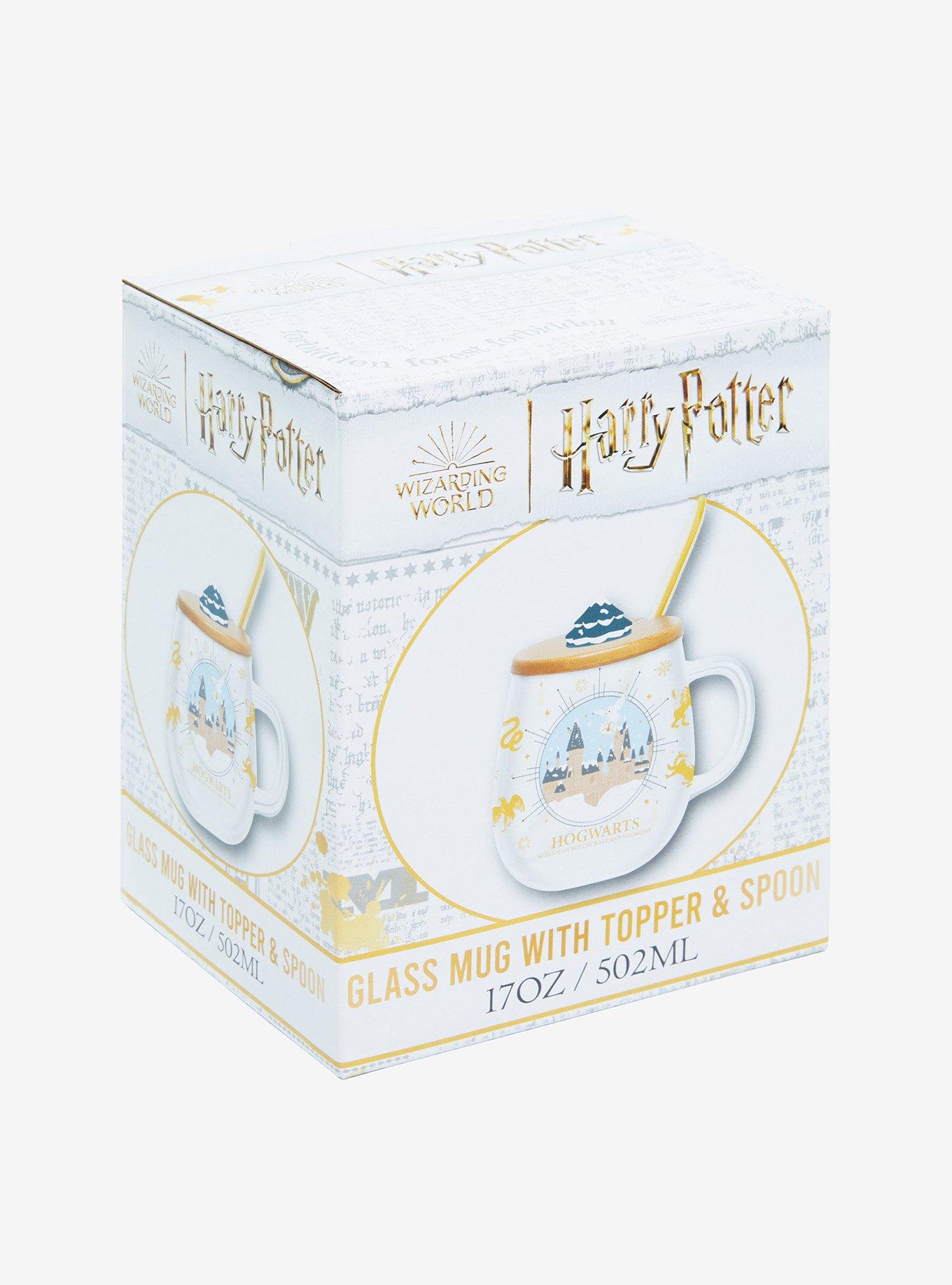Harry Potter Hogwarts Winter Glass Mug With Topper & Spoon, , alternate