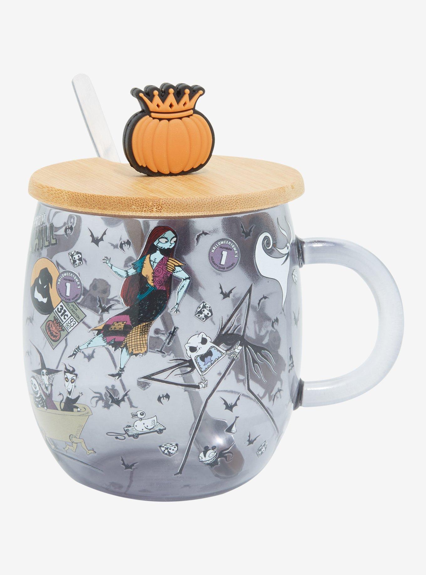 The Nightmare Before Christmas Pumpkin King Glass Mug With Lid, , alternate
