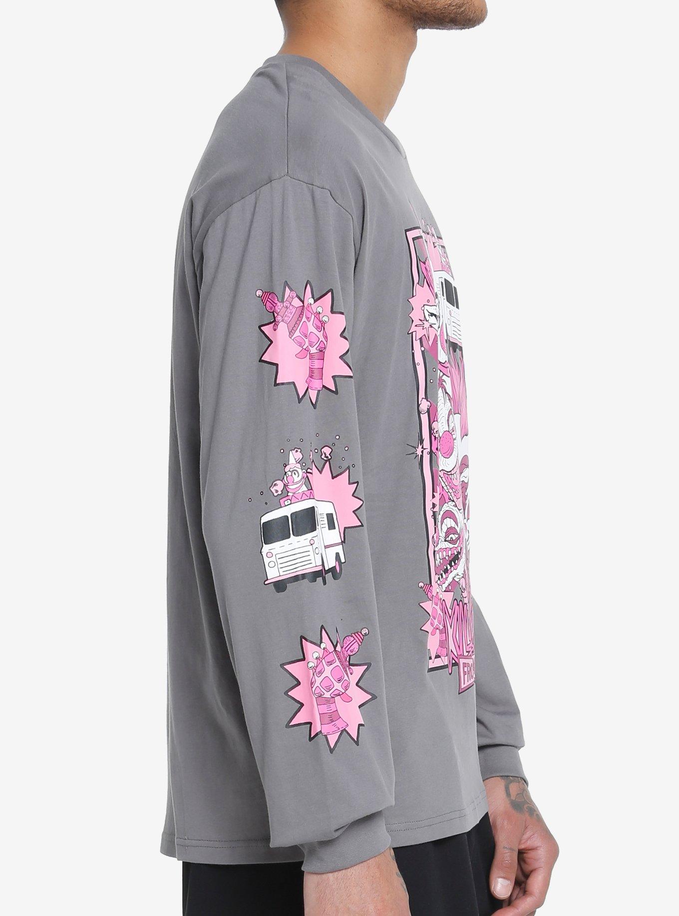 Killer Klowns From Outer Space Pink Tonal Long-Sleeve T-Shirt, GREY, alternate
