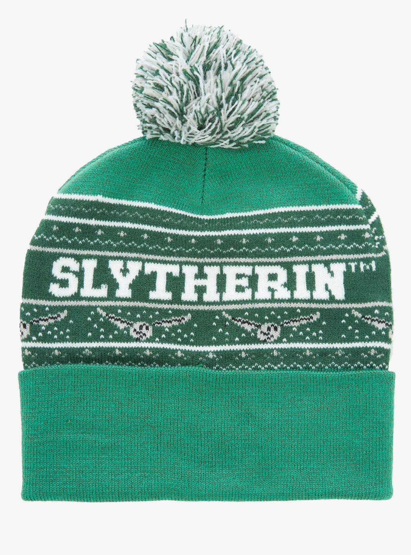 Harry Potter Slytherin Golden Snitch Pom Beanie, , alternate