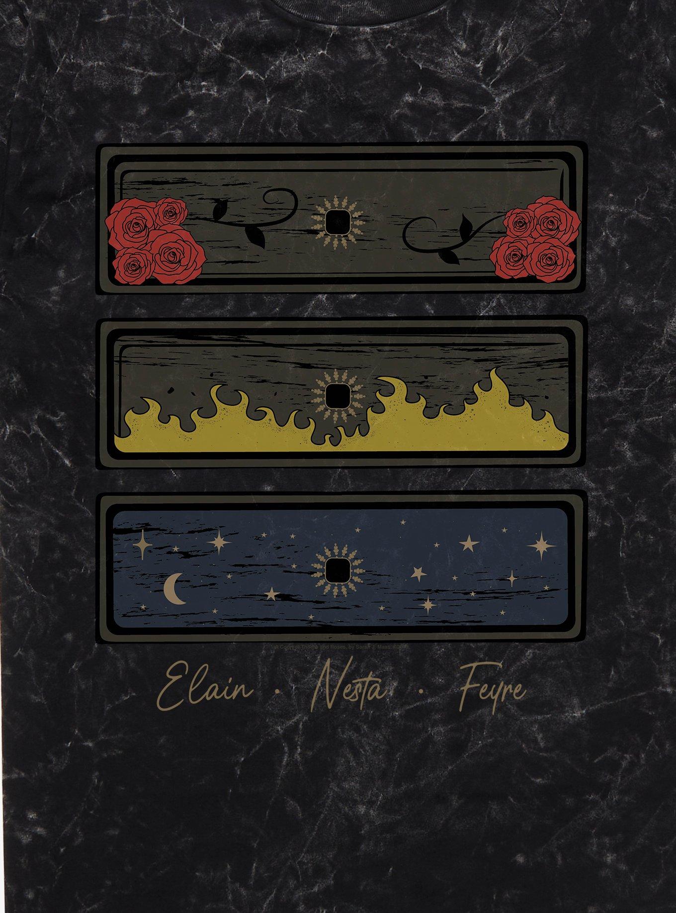 A Court of Thorns & Roses Elain, Nesta, Feyre Mineral Wash T-Shirt