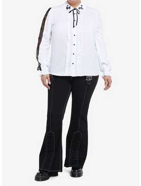 My Melody & Kuromi Mesh Long-Sleeve Woven Button-Up Plus Size, , hi-res