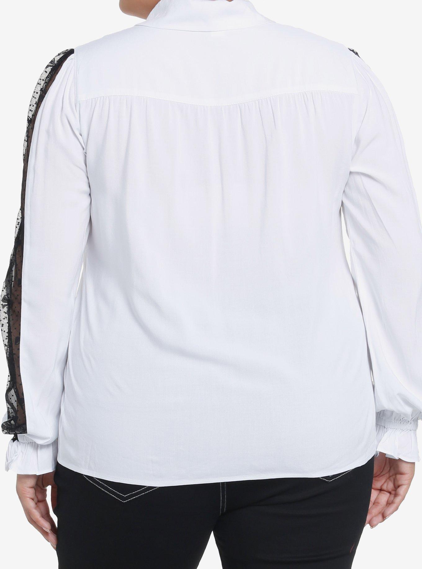 My Melody & Kuromi Mesh Long-Sleeve Woven Button-Up Plus Size, MULTI, alternate