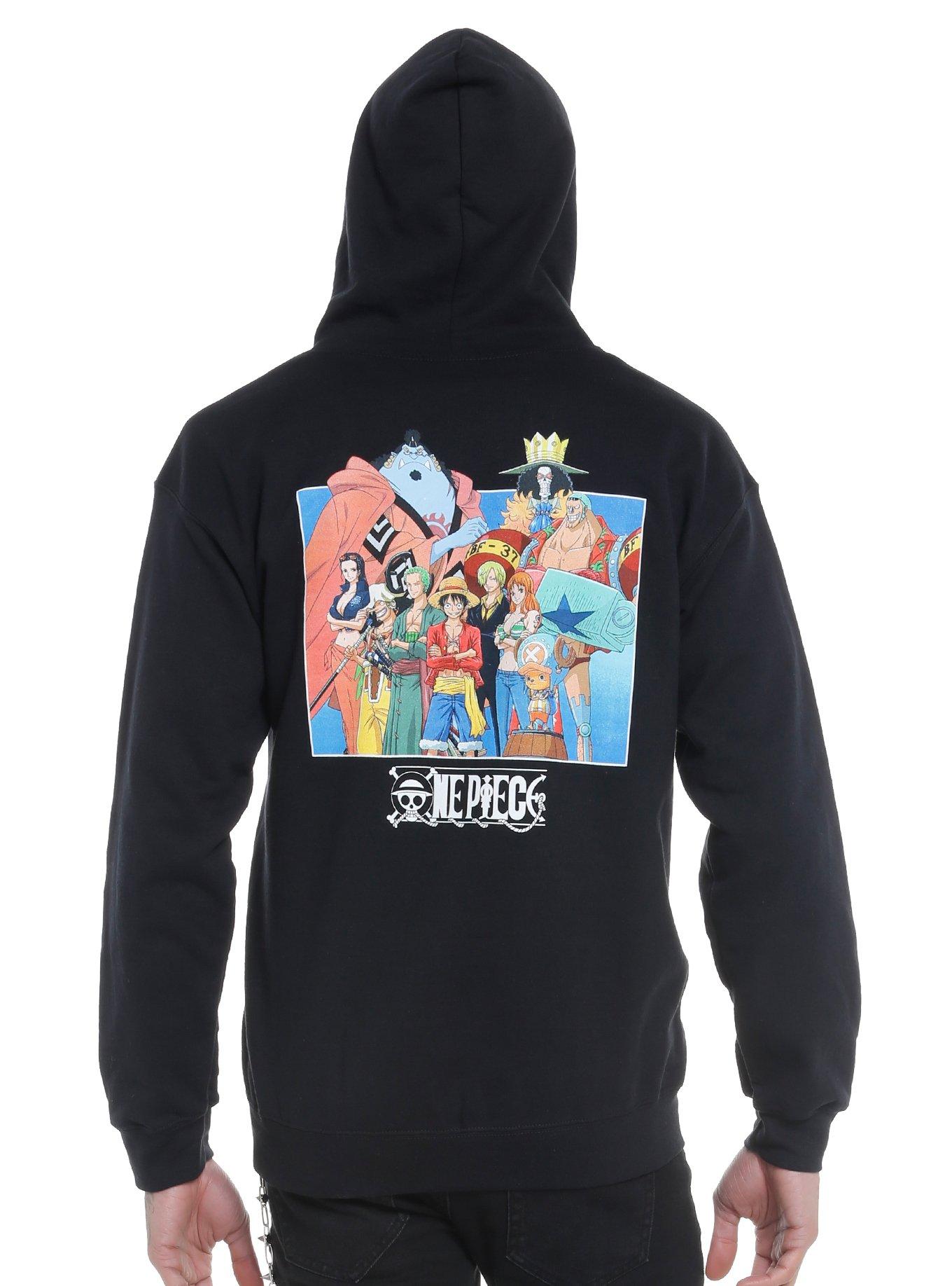 One Piece Straw Hat Pirates Back Panel Hoodie, BLACK, alternate
