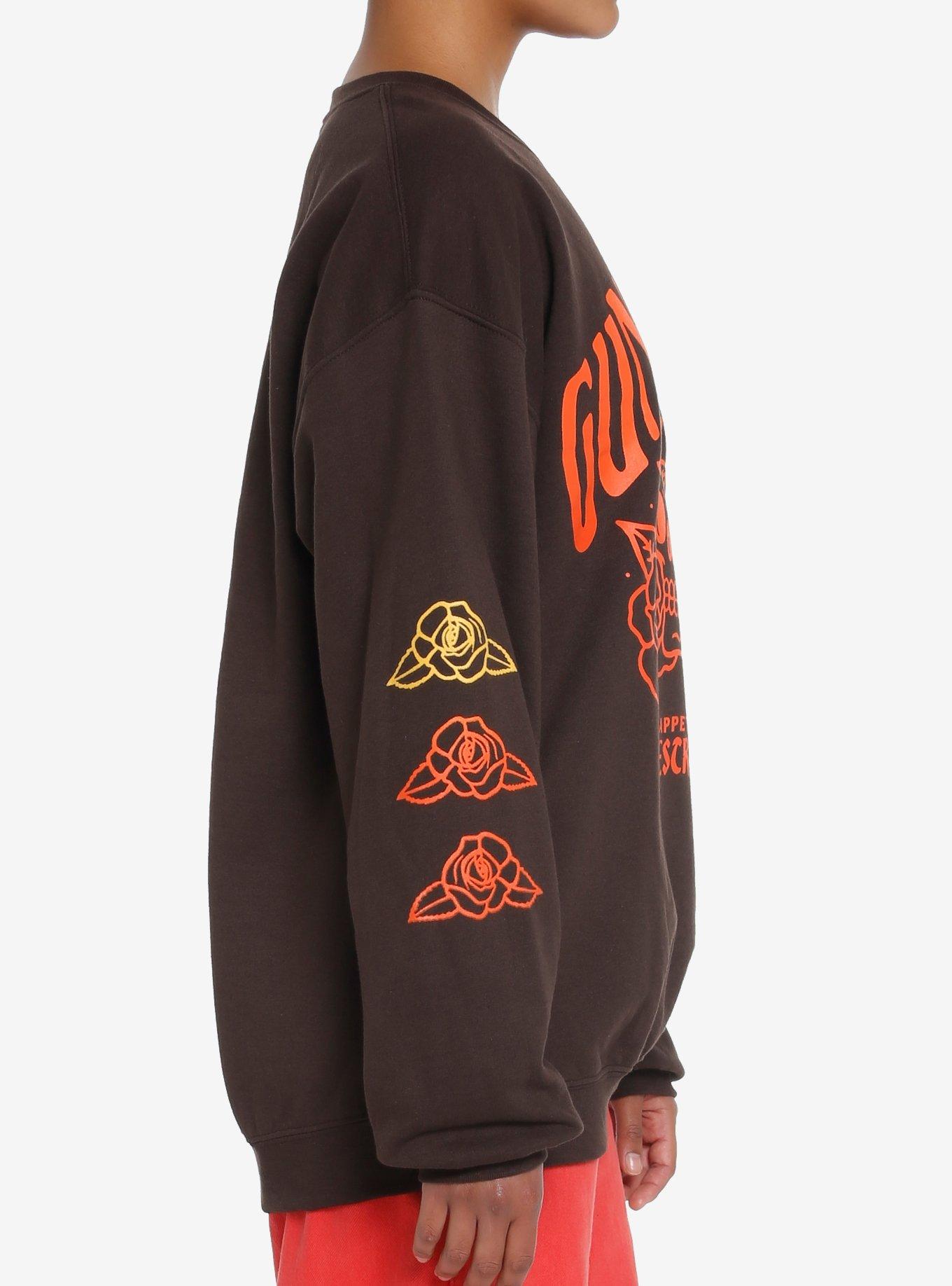 Guns N' Roses Appetite For Destruction Skull & Roses GIrls Sweatshirt, BROWN, alternate