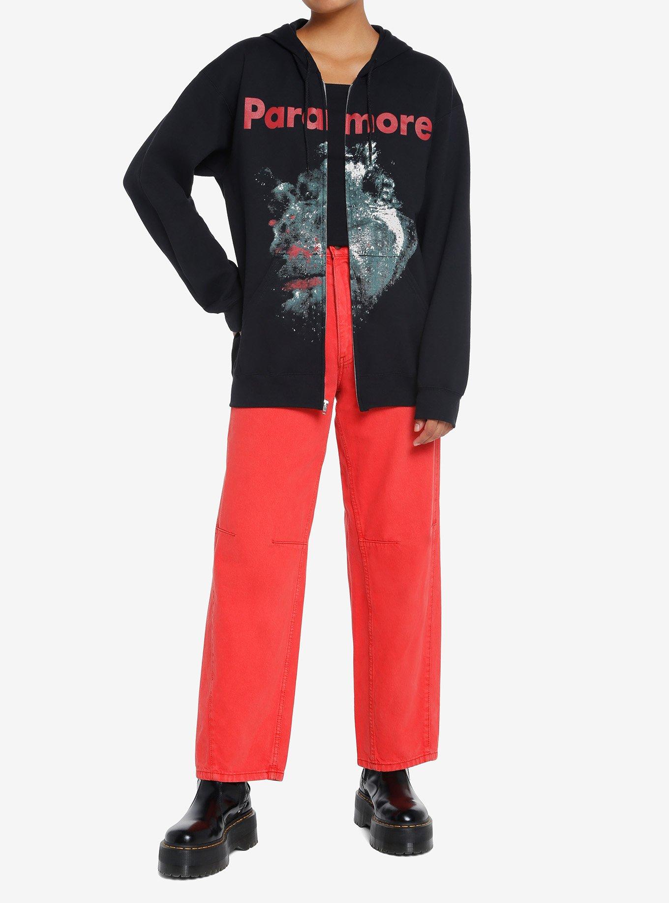 Paramore Heart Face Girls Hoodie, BLACK, alternate