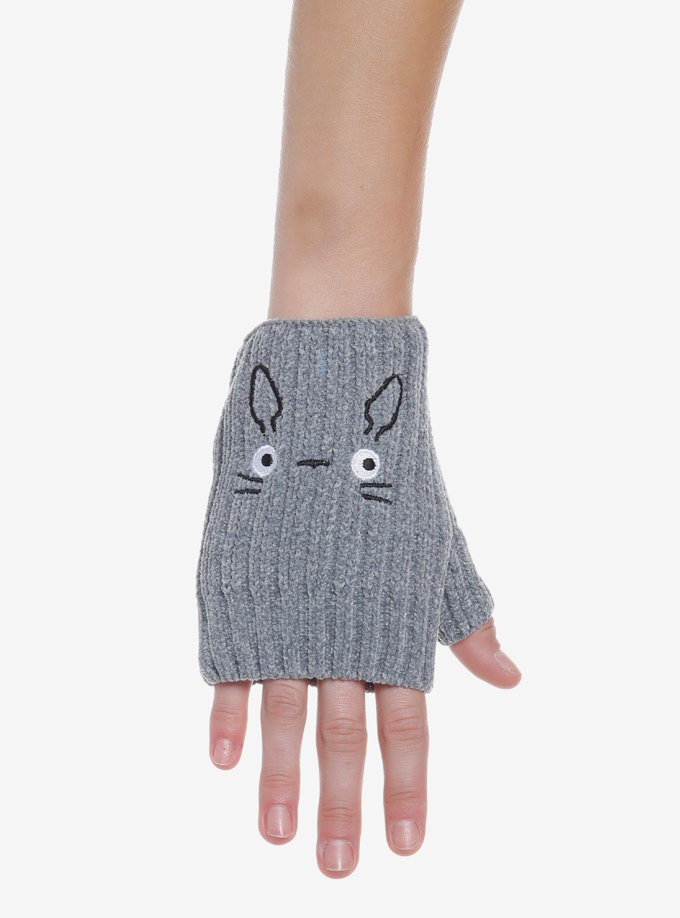 Studio Ghibli My Neighbor Totoro Face Knit Fingerless Gloves, , alternate
