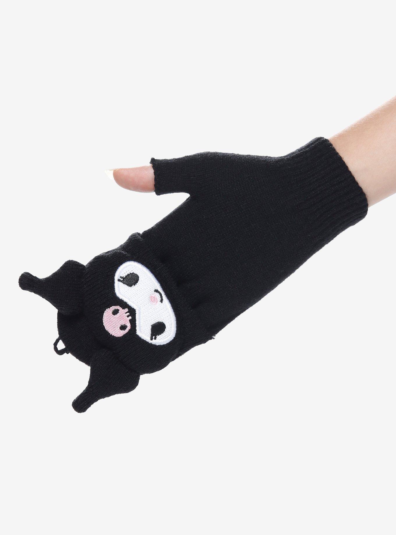 Kuromi Plush Head Convertible Gloves, , alternate