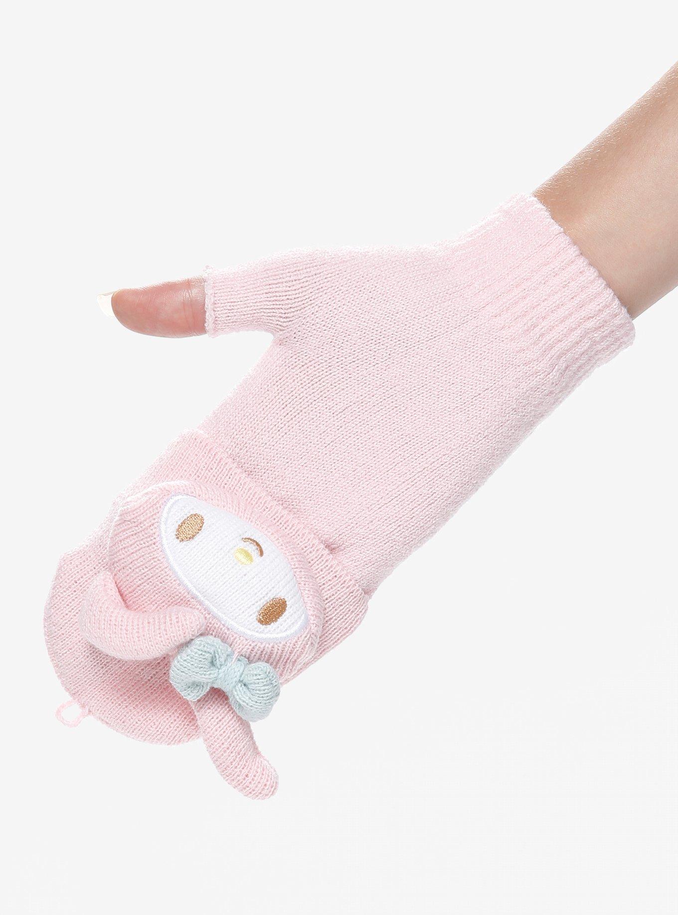 My Melody Plush Head Convertible Gloves, , alternate
